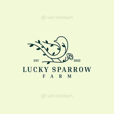 Lucky Sparrow Farm Logo graphic design logo