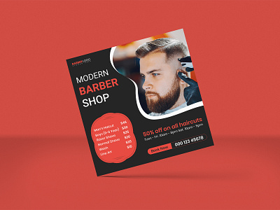 Modern Barbershop or Haircut Social Media Post Banner Template barbershop beauty flyer branding design flyer graphic design hair salon salon flyer social media post design