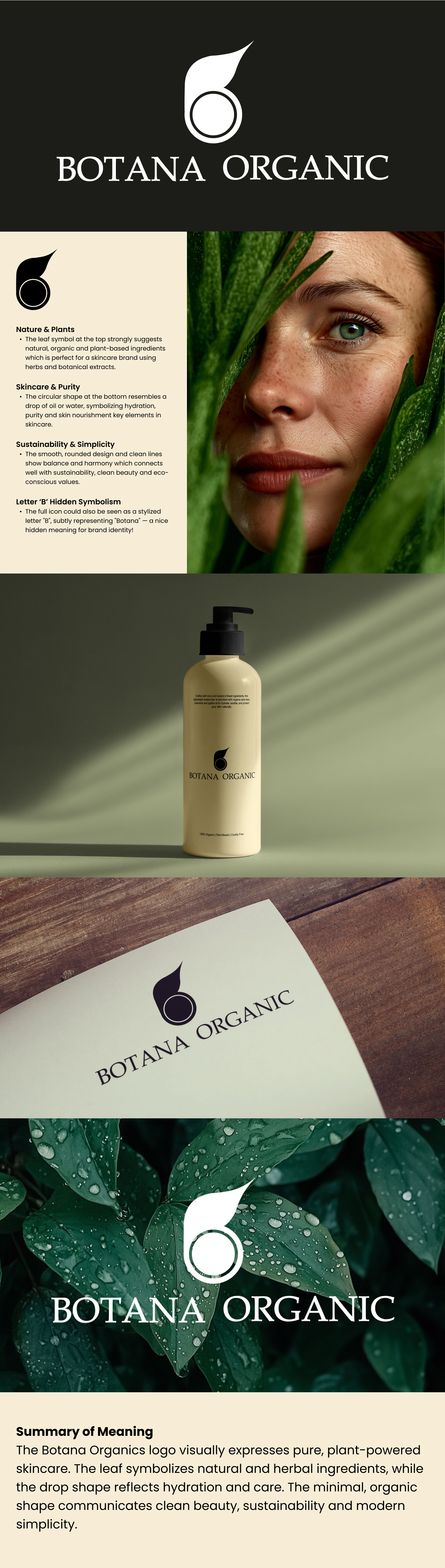 Botana Organics — Logo Design 3d botana branding branding for social media carousal design graphic design instagram post leaves logo logo design logo for branding minimal design post skincare social media social media post ui ui design
