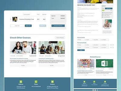 E-Learning Course Checkout Page e commerce interface screens ui website