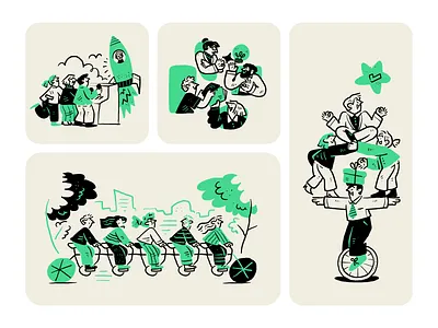 Ilcons Hero Illustrations branding character design collab collaboration design empty state flat illustrations getillustration graphic design icons ilcons illustration landing page minimal outline team illustrations team work ui ui design vector