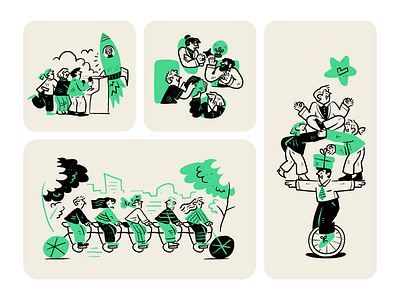 Ilcons Hero Illustrations branding character design collab collaboration design empty state flat illustrations getillustration graphic design icons ilcons illustration landing page minimal outline team illustrations team work ui ui design vector