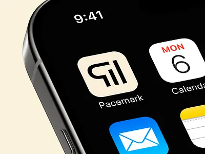 Pacemark app authors branding graph letter lettermark logo m p p letter pace paragraph progress saas startup logo tool tracker word counter writers