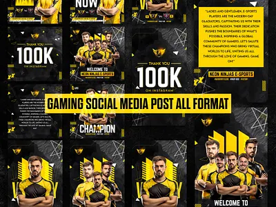 Photoshop E-Sports Gaming Social Media Template Pack sports