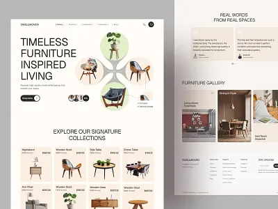 Timeless Furniture – E-Commerce Landing Page Design app design ecommerceui furniturestore graphic design hireuiuxdesigner landingpagedesign onlineshopui shopifydesign typography ui user ux webdesignservices websitedesign