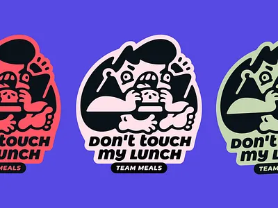 Don’t Touch My Lunch branding burger cafe character delivery fast food food funny identity kitchen label logo lunch meal office restaurant