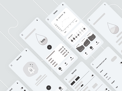 Water Tracking App – UX Wireframe Preview appdesign cleanui hydration app minimaldesign ui ux uxdesign water reminding wireframe