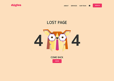 404 Page for a Dog-Walking Website animal design funny graphic design illustration nature ui website