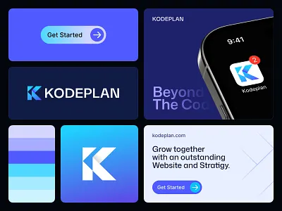 Kodeplan — Tech Brand Logo Design brand identity branding code logo coding brand coding logo developer logo gradient logo k letter k lettermark k logo logo design minimal logo minimalist logo modern logo tech brand tech logo technology logo web brand