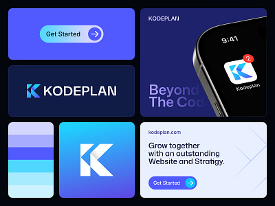Kodeplan — Tech Brand Logo Design brand identity branding code logo coding brand coding logo developer logo gradient logo k letter k lettermark k logo logo design minimal logo minimalist logo modern logo tech brand tech logo technology logo web brand