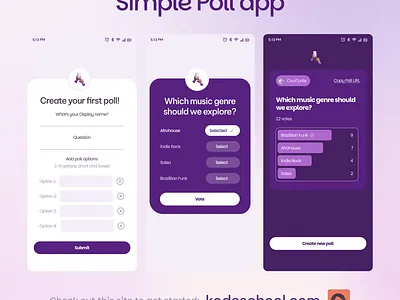 Simple Poll app 100daysofcode android app design figma ui ux
