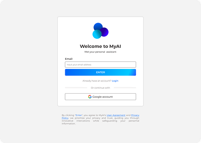 MyAI Sign-up design graphic design ui