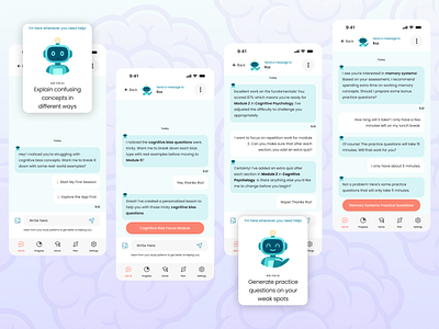 Conversational Learning That Feels Natural ai ai tutor app app design chat bot edtech learning product design study app ui ux