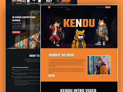 Kendu Ecosystem - Meme Website crypto meme coin crypto website design cryptocurrency dog coin elon fox coin illustration inu landing page meme meme coin meme coin website meme token pepe token design