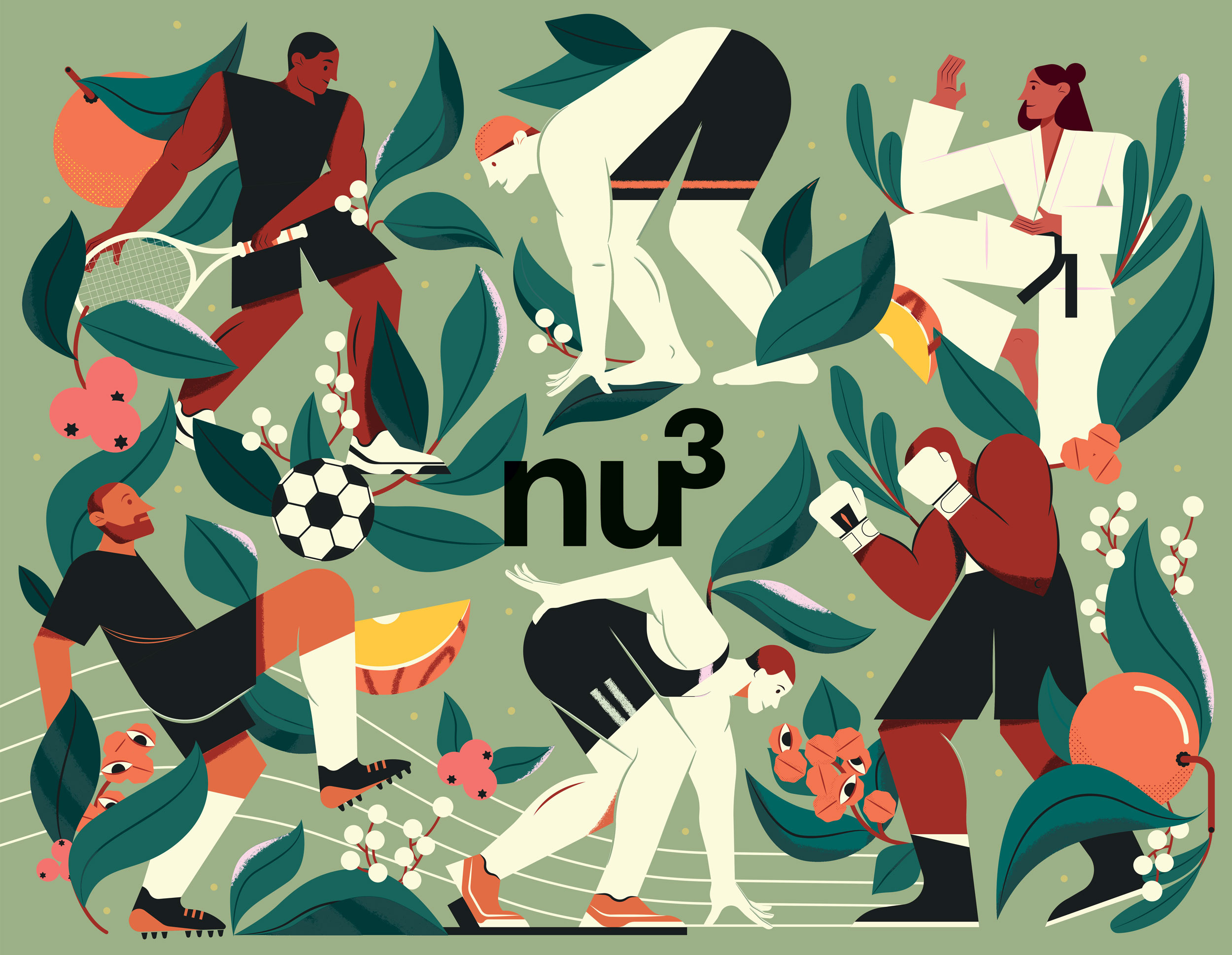 Nu3 Packaging branding character fruit health illustration illustrator men packaging sport texture vector woman