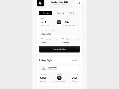 ✈️ Flight Booking App UI – Minimal, Intuitive, Sleek 3d animation branding design figma flightbooking graphic design illustration logo minimaldesign motion graphics travelapp ui vector