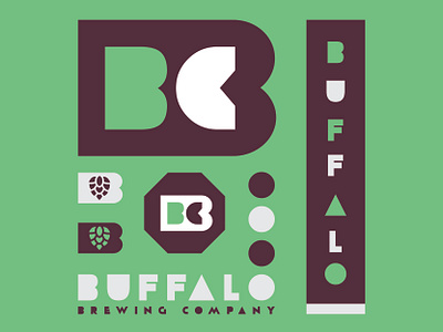 Buffalo Brewing Company - Buffalo Breweries badge beer brewery buffalo design logo merch retro thick lines