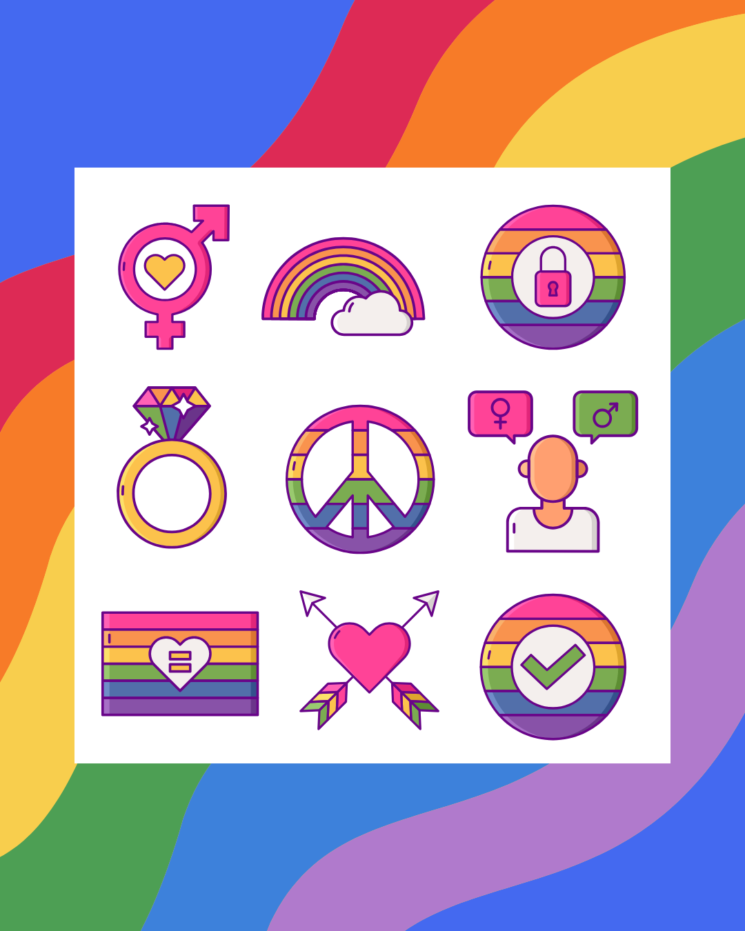 June Pride Month branding design graphic design icons illustration ui ux vector
