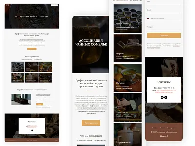 Ассоциация Чайных Сомелье | Landing Page | 2025 aesthetic branding brown coloristic graphic design landing page logo minimalistic orange tea typography ui ux