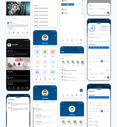 All-in-One Employee Collaboration App app app design hr mobile ui uiux ux