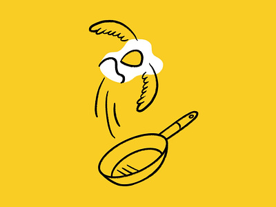 Fly up 🍳🕊️ design doodle egg fly fry up funny illo illustration lol pun sketch