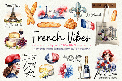French Vibes Collection baguette clipart cafe clipart chic illustrations cozy french style creative market croissant png digital stickers eiffel tower png french aesthetic french clipart french fashion lifestyle graphics paris clipart paris theme parisian elements planner clipart printable art romantic clipart travel illustrations watercolor paris