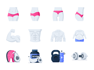 Fitness Icons fitness gym icon illustration weight
