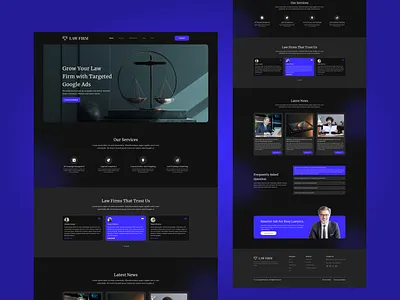 Landing Page UI Design For Law Firm figma landing page logo mockup ui user experience design user interface design ux