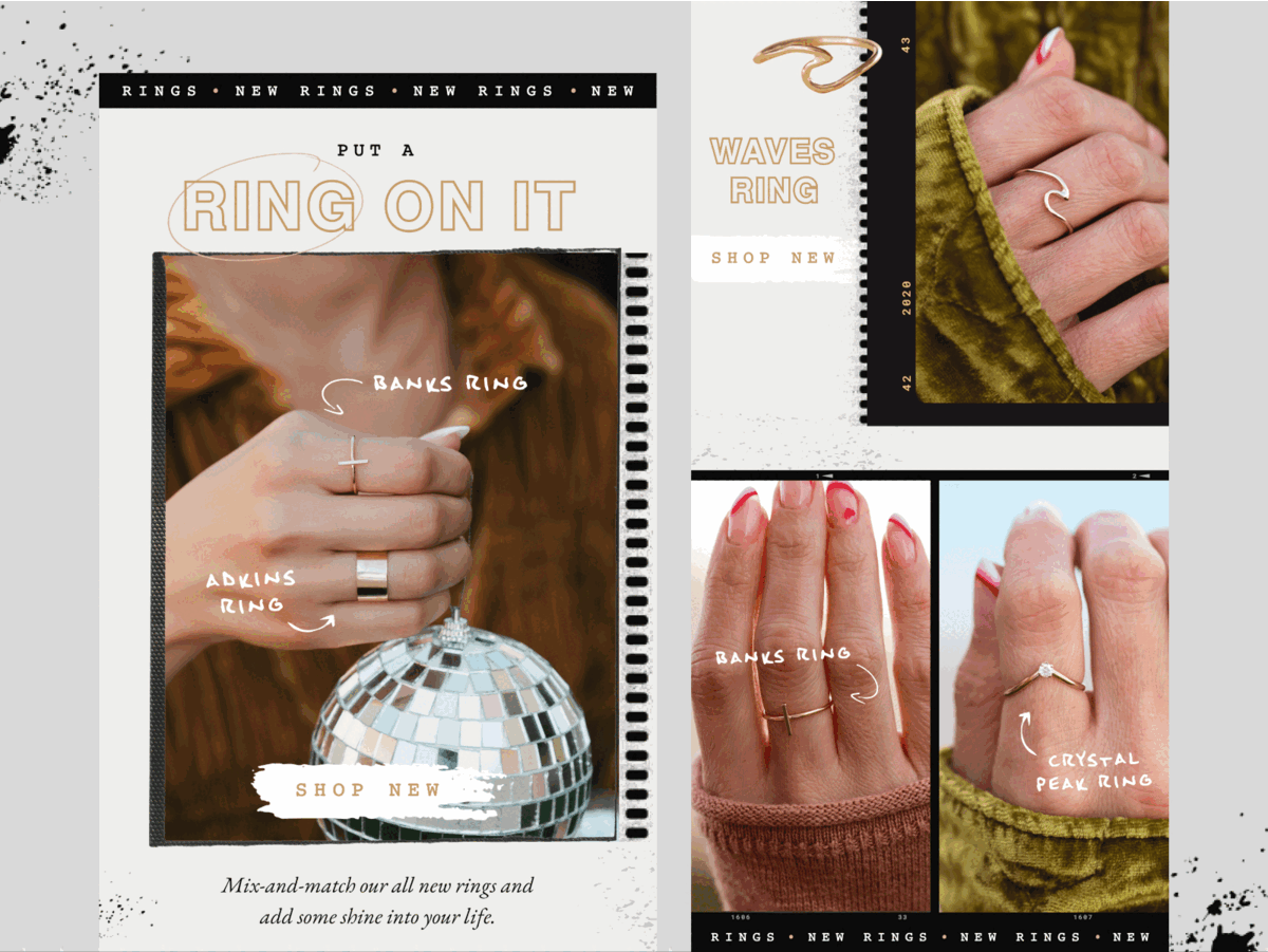 Jewelry Email Design Campaign bracelet email email campaign email design email marketing email marketing design email template fashion female jewelry klaviyo mailchimp necklace ring