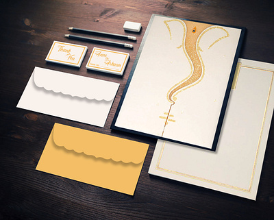 Off-White Matte Glitter Wedding Card hindu invitation