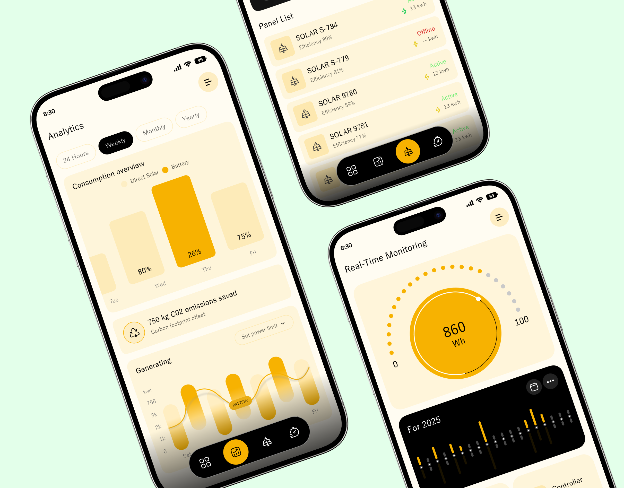 Solar Mobile App UI/UX Design ai app crm design electricity energy ios management mobile app monitoring onboarding panel payment real time renewable renewable energy saas solar tracking ui design