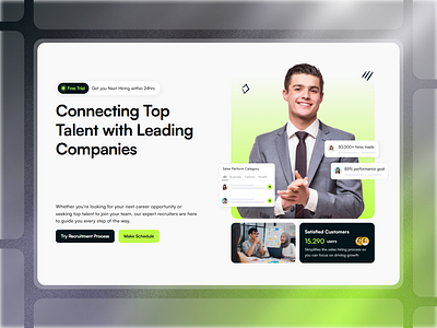 Framer Recruitment Agency Hero Component - Framify Design design framer framer component library framer development framer hero component framer hero design framer hero section framer template framer templates framer website framify library hero design hero section hero section ui illustration ui web design