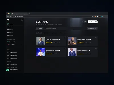 AI - Chat with GPTs artificial intelligence branding cards chat interface clean concept create gpt creative design figma gpt illustration product design uiux