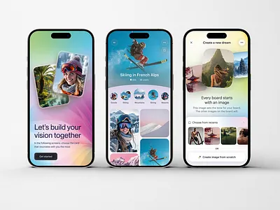 Life Vision App ai app artificial design goals intelligence interactive interface life motivation pinterest ui visualization