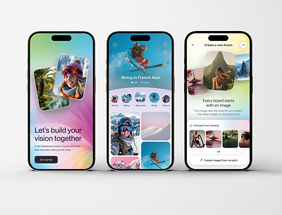 Life Vision App ai app artificial design goals intelligence interactive interface life motivation pinterest ui visualization