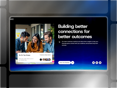 Framer Social Media Agency Hero Component - Framify Design design framer framer component library framer development framer hero component framer hero design framer hero section framer template framer templates framer website framify library graphic design hero design hero section hero section ui illustration ui web design