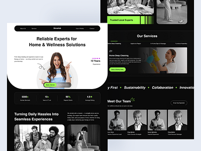ShineHub – Home Cleaning Landing Page app branding design icon illustration logo typography ui uiux ux