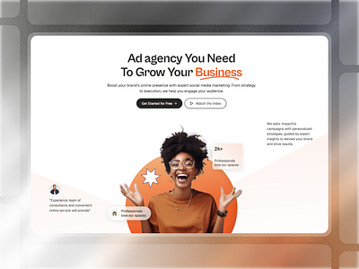 Framer Ad Agency Hero Component - Framify Design design framer framer component library framer development framer hero component framer hero design framer hero section framer template framer templates framer website framify library hero design hero section hero section ui illustration ui web design