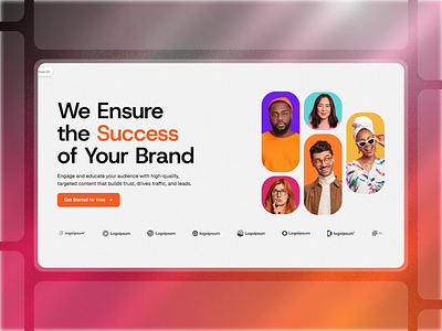 Framer Social Media Agency Hero Component - Framify Design branding design framer framer component library framer development framer hero component framer hero design framer hero section framer template framer templates framer website framify library hero design hero section hero section ui illustration ui web design