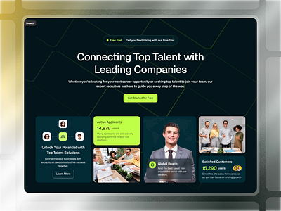 Framer Recruitment Agency Hero Component - Framify Design design framer framer component library framer development framer hero component framer hero design framer hero section framer template framer templates framer website framify library hero design hero section hero section ui illustration ui web design