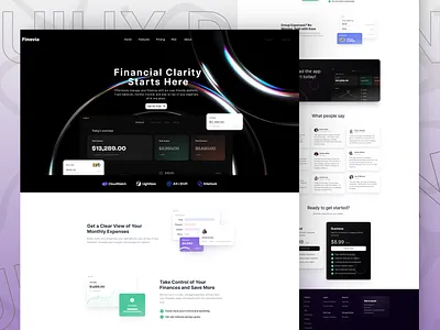 Finance Landing Page finance landing page mobile app ui uiux webdesign website