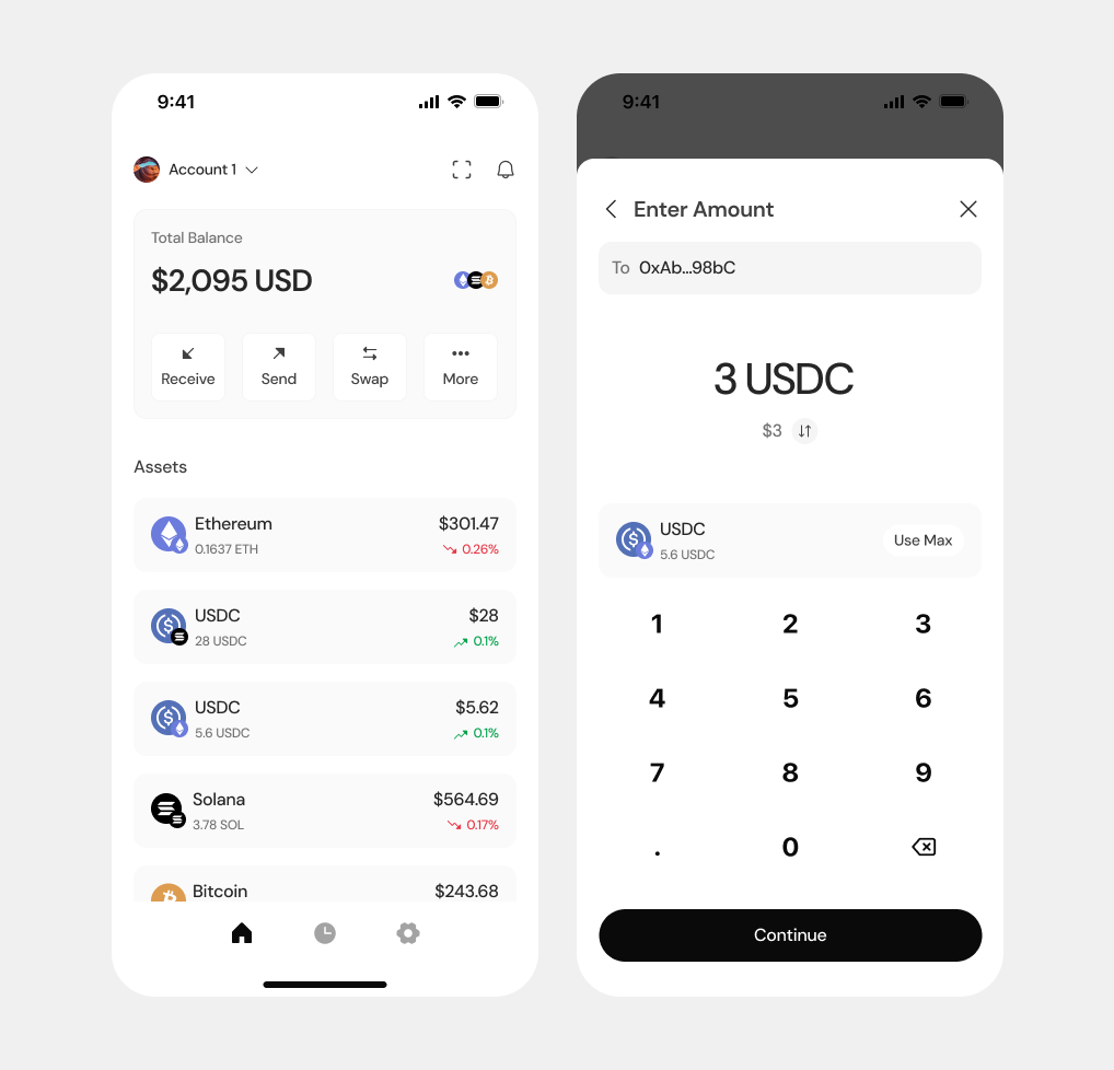 Send Crypto UI crypto figma ui ux wallet web3