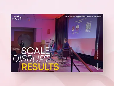 RCH agency website digital design homepage italics large text large typography layout design minimal personal brand personal website ui design web design white space