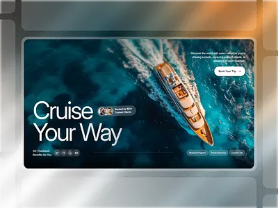 Framer Cruise Booking Hero Component - Framify Design branding design framer framer component library framer development framer hero component framer hero design framer hero section framer template framer templates framer website framify library hero design hero section hero section ui illustration ui web design