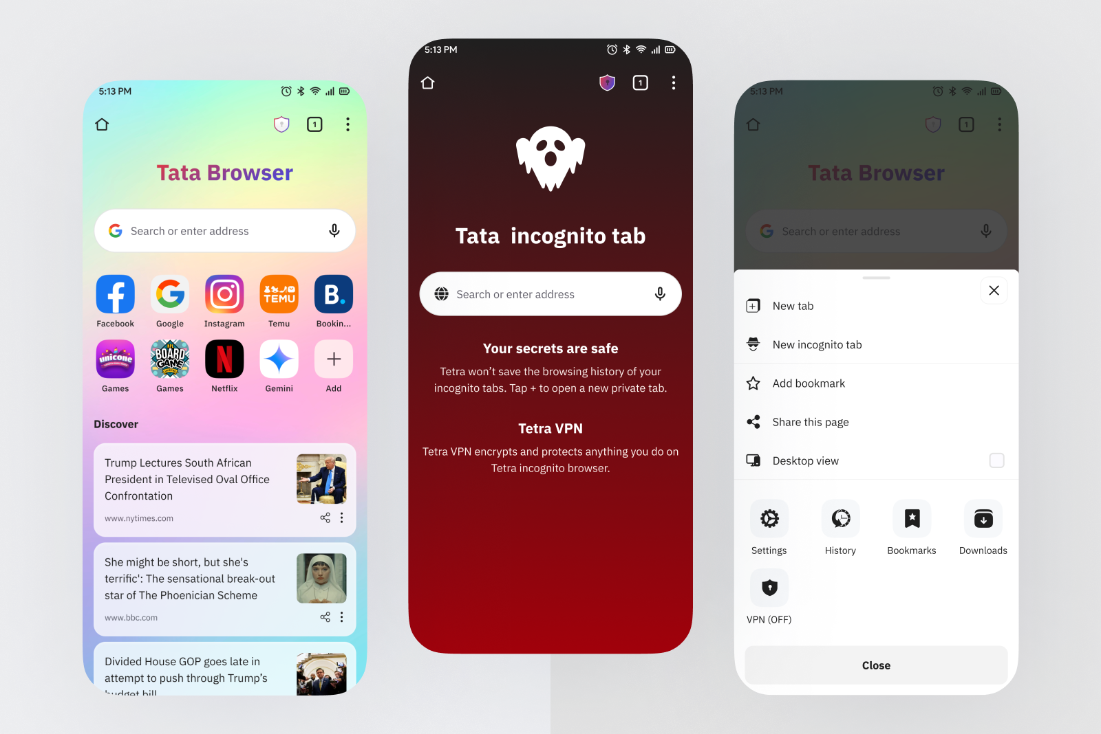 Mobile Browser App with Built-in VPN UI app design browser browserapp cyber security des ignconcept figma internet security mobile mobileapp privacy private browser product design secure browser vpn