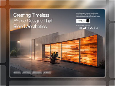 Framer Home Design Agency Hero Component - Framify Design branding design framer framer component library framer development framer hero component framer hero design framer hero section framer template framer templates framer website framify library hero design hero section hero section ui illustration ui web design