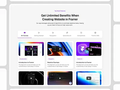 Framer Tab Component - Framify Design design framer framer component library framer development framer template framer templates framer website framify library illustration tab tab section web design