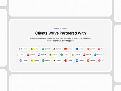 Framer Client Logo Component - Framify Design app client logo design framer framer component library framer development framer template framer templates framer website web design