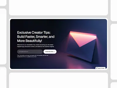 Framer Newsletter Component - Framify Design design framer framer component library framer development framer template framer templates framer website framify library illustration newsletter newsletter section web design
