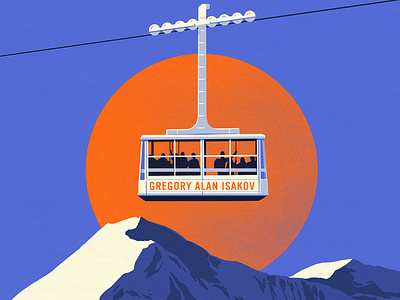 Gregory Alan Isakov Winter Tour Poster forest gigi poster gondola illustration moon mountains poster snow sun winter